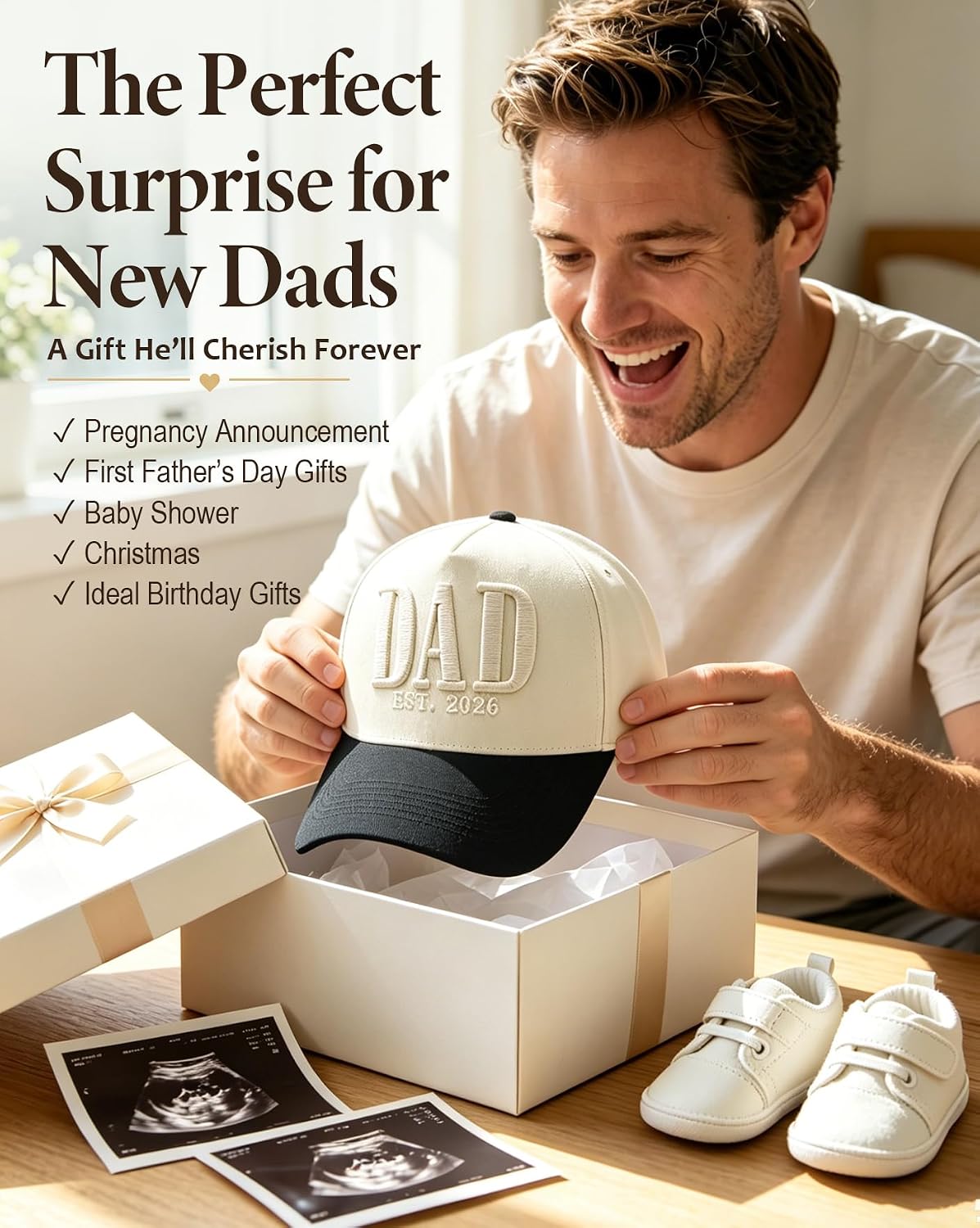 Mens Dad Est 2026 Trucker Hat, Fathers Day New Dad Gifts for Husband image 3