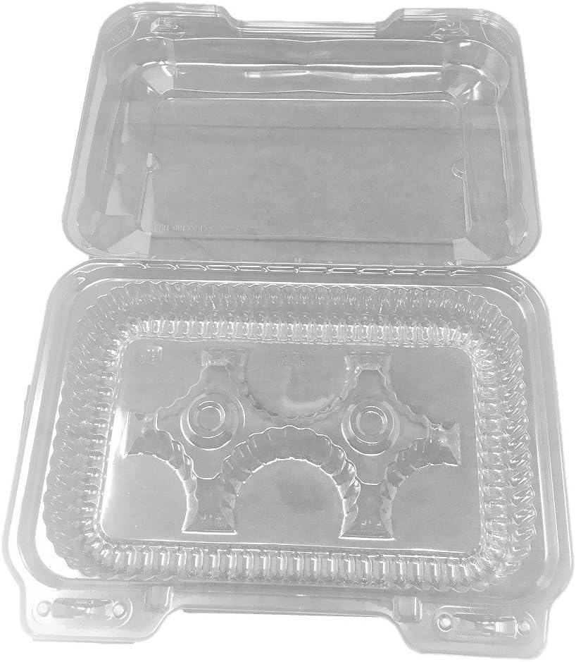 Mr Miracle 6 Compartment for Standard Cupcakes or Small Muffins. Clear Clamshell Container. Cupcake Slots are 2.5 x 2.5 inches. Container itself is 2.5 Inches Tall. Pack of 10