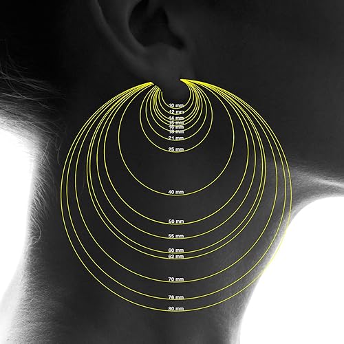 Miniatura 5 de Aretes de aro rellenos de oro amarillo de 14 quilates (2.165 in). Tamaño