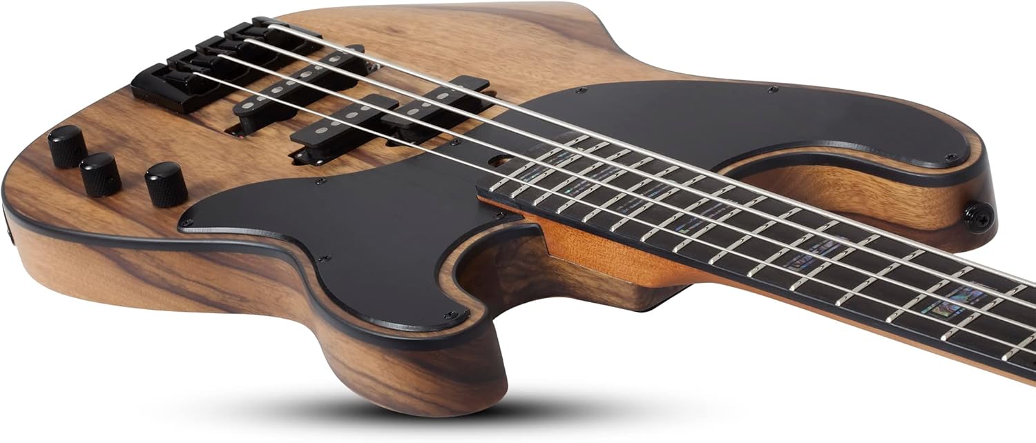 Schecter Model-T 4 Exotic Black Limba Bass Guitar - Natural