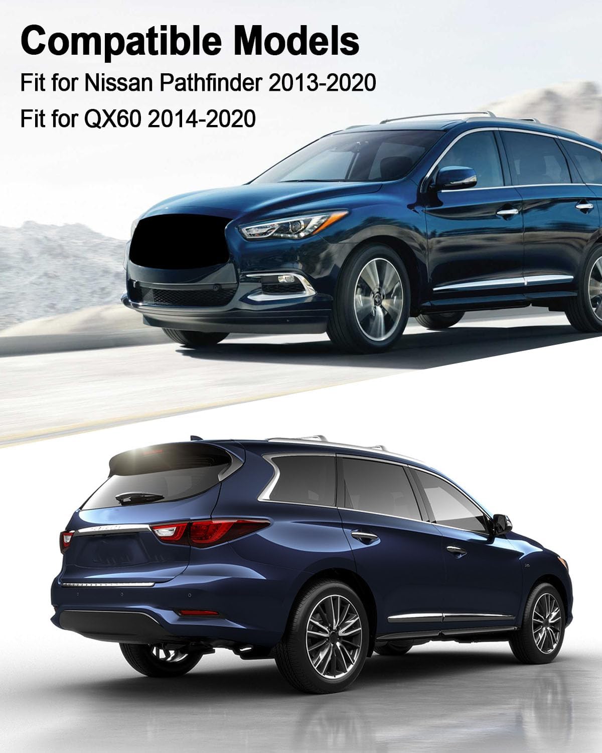 4-Way Flat Trailer Wiring Harness Kit Fit for Nissan Pathfinder 2013-2020 Infiniti QX60 2014 2015 2016 2017 2018 2019 2020, Towing Hitch Connector Adapter Replace CX01088