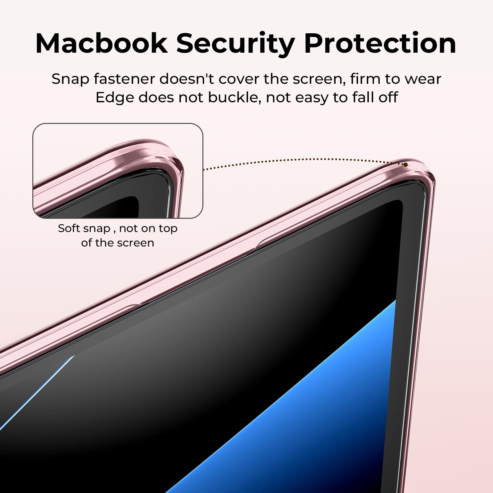 EooCoo Cover Compatibile con MacBook Air M4 M3 M2 15 Pollici 2025 2024 2023 A3241 A3114 A2941 con Touch ID, Custodia Rigide in Plastica Protection Mac Air 15.3 Superficie Liscia - Cristallo Rosa