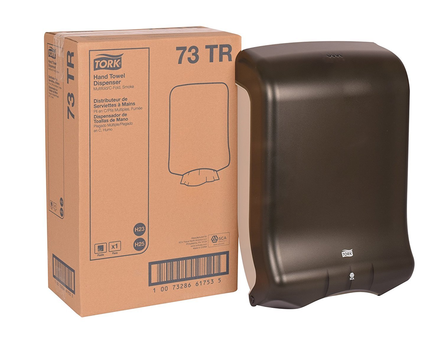 Tork Multifold and C-Fold Hand Towel Dispenser Smoke H2 H25, One