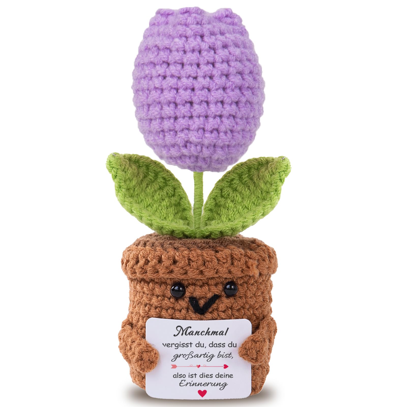 Aruigu Geschenke für Frauen Freundin,Geschenke für Mama,Für Schwestern,Positive Kartoffel Deutsch Ersatz Serien Gehäkelte Geschenke,Inspirierende Geschenke für Kollegin Ehefrau