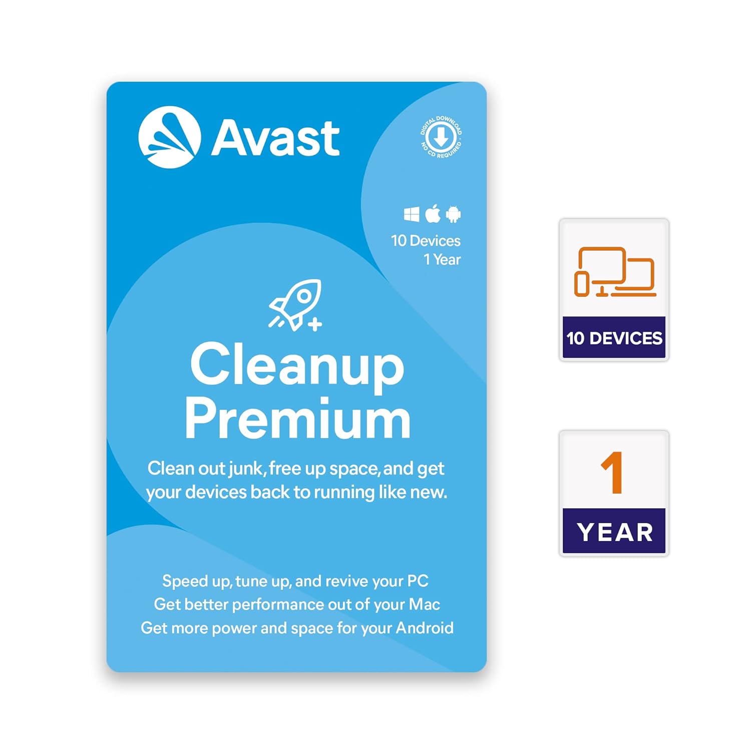 Avast Cleanup Premium 10 Devices 1 Year PC, Mac &