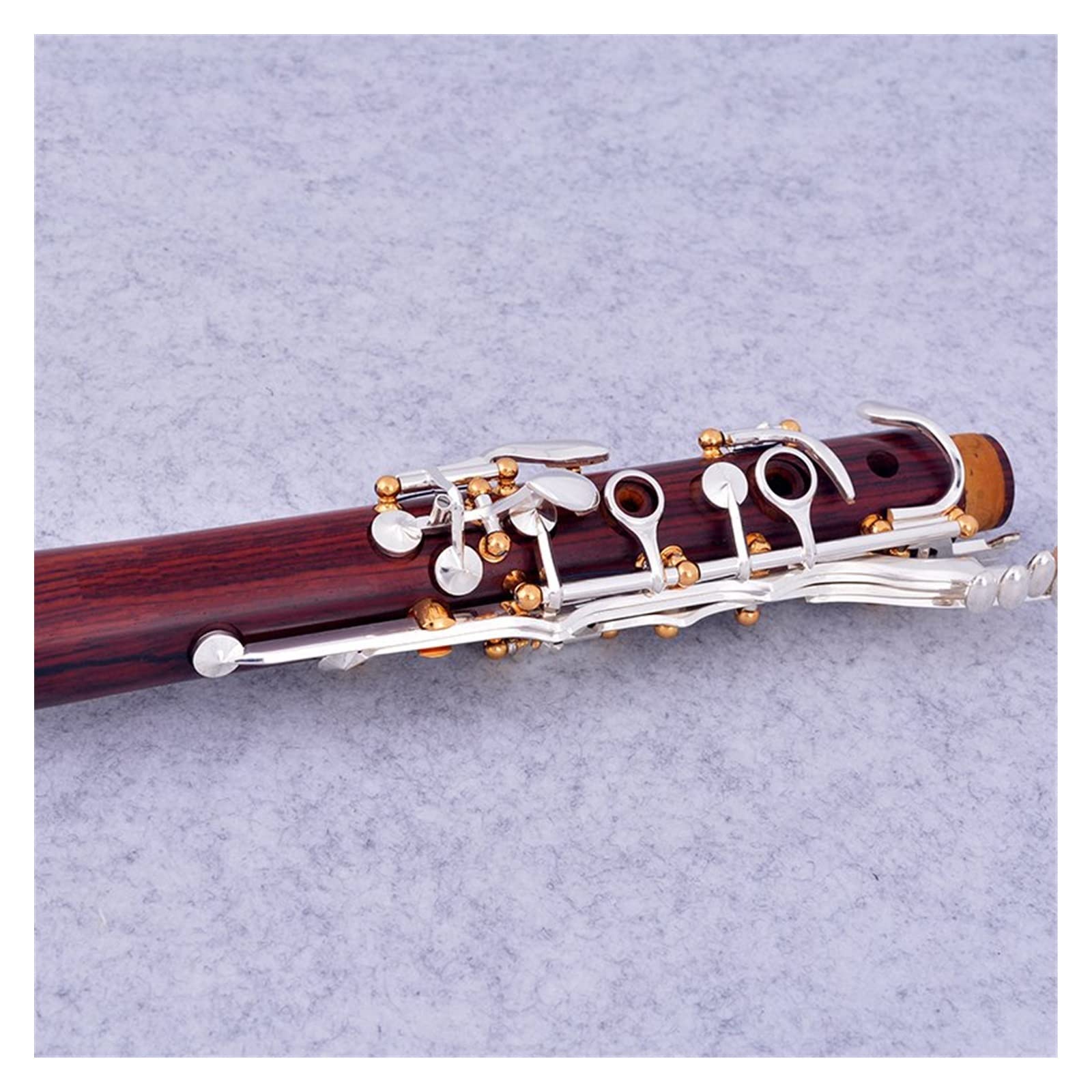 Clarinete Cocobolo Profesional A-Tone 17 Teclas Clarinete Plateado