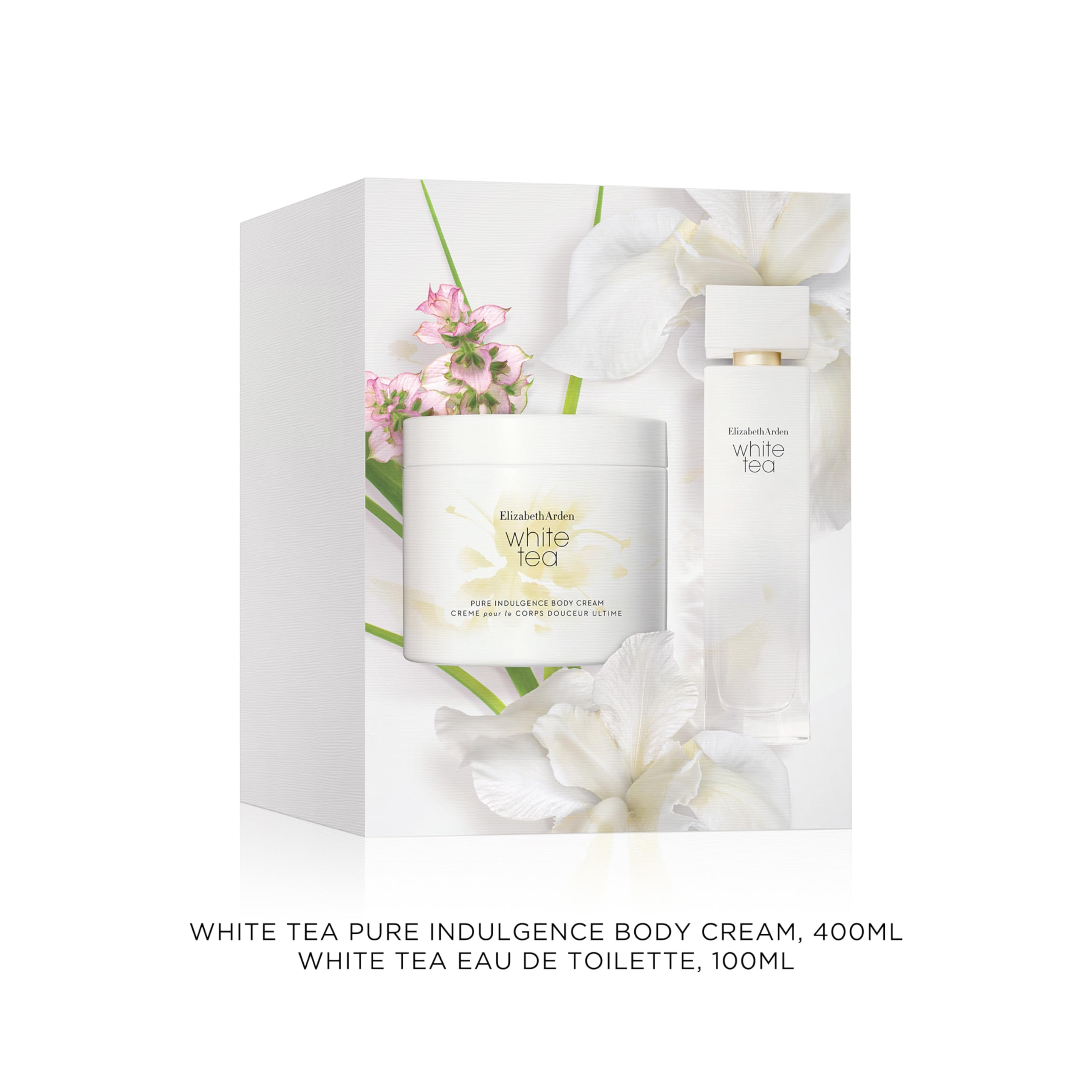 Elizabeth Arden - Cofanetto Regalo Donna 2 Pezzi Eau de Toilette White Tea, Profumo Donna Floreale e Crema Corpo Pure Indulgence, Profumo Rilassante al Tè Bianco e Formula Idratante