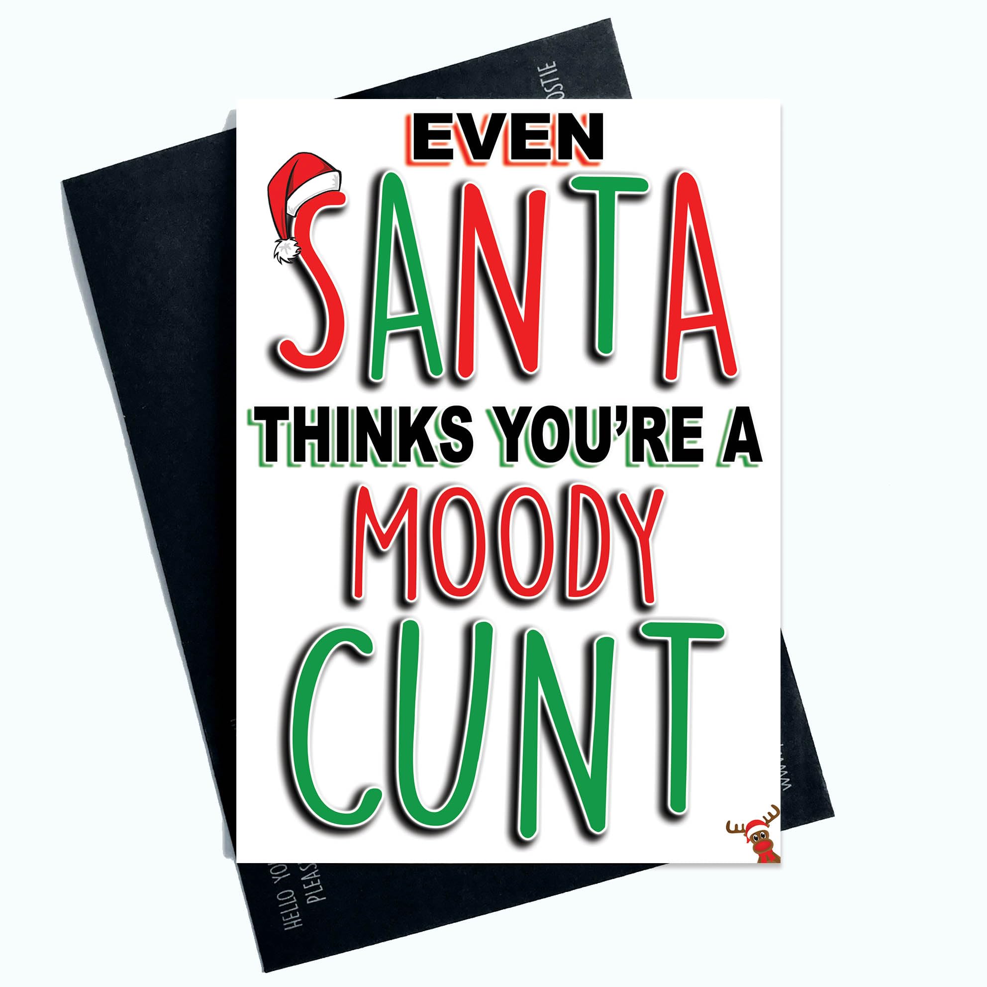 Funny Christmas Cards Even Santa Thinks You're A C*nt Card for Friend Christmas Colleague Card Boyfriend Xmas Card Merry Xmas Banter PC582