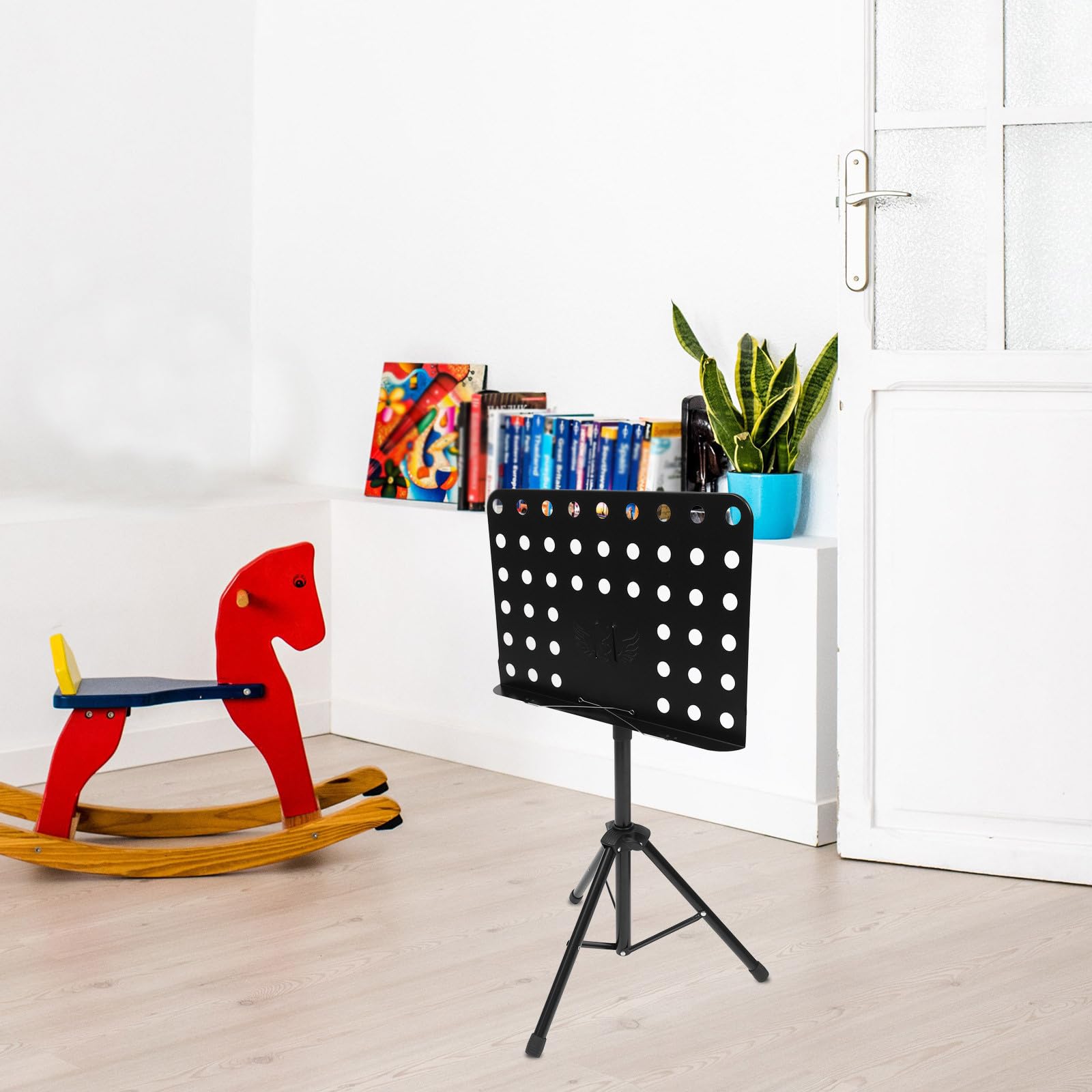 MAGICLULU Atril para Partituras Plegable Negro de Acero y Abs, Ligero y Manos Libres, Adecuado para Tocar Guitarra y Sostener Libros o Tablets