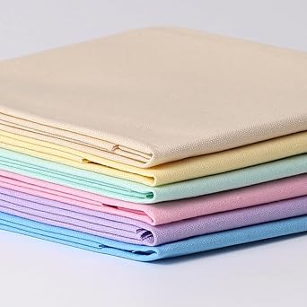 6 Pcs 18 x 21 Inches Cotton Fabric Precut Quilting Fabric Bundles Solid Colors Quilt Material for DIY Craft Sewing Embroidery light-6pin