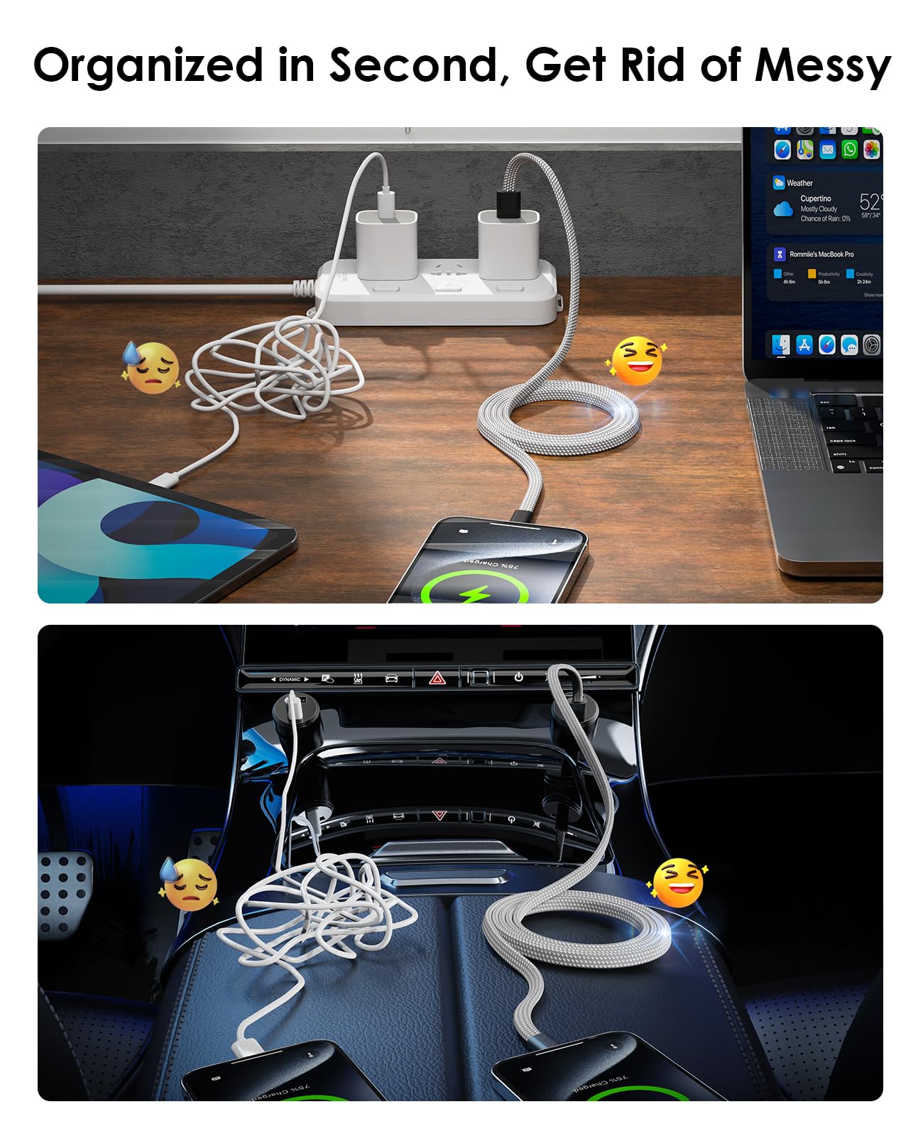 Magtame Cavo USB a USB C, cavo di ricarica magnetico piatto da 1,5 m, cavo USB C arrotolato, cavo di ricarica rapida retrattile tipo C, cavo USB C flessibile compatibile i- Phone 15 pro Max