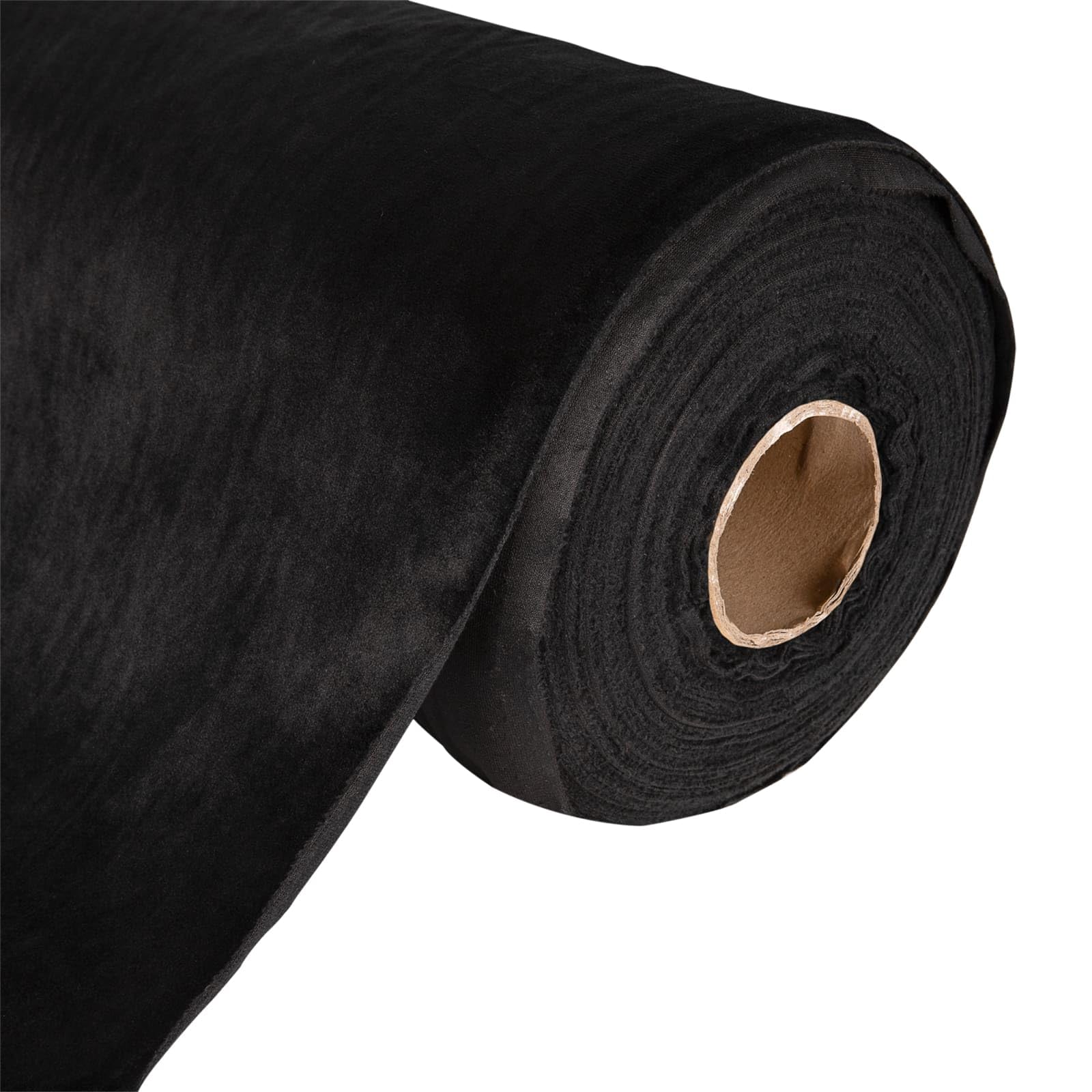 Luxury Plush Velvet Fabric - 60 Inch Wide - Perfect for Upholstery, Chairs, Sofa Coverings, Curtain and Blind Material Durable Velvet Upholstery Fabric, Home Decor (Black, 1 Metre)