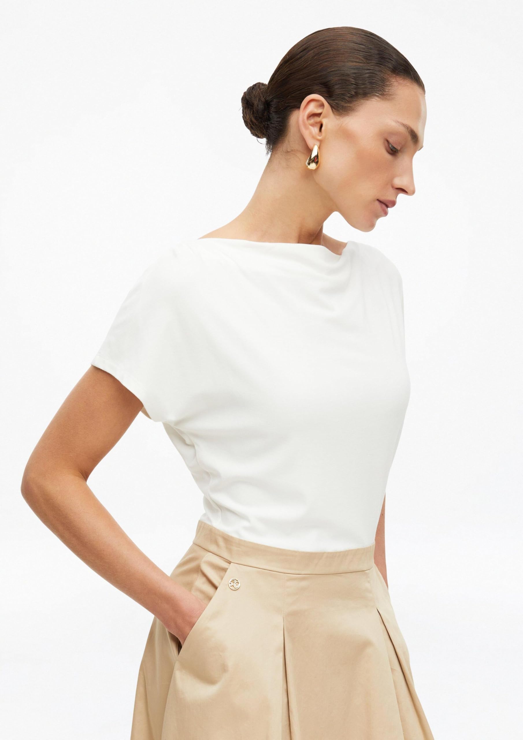 s.Oliver Black Label Damen 2177968 Midi-Kleid mit Color-Blocking (1er Pack)