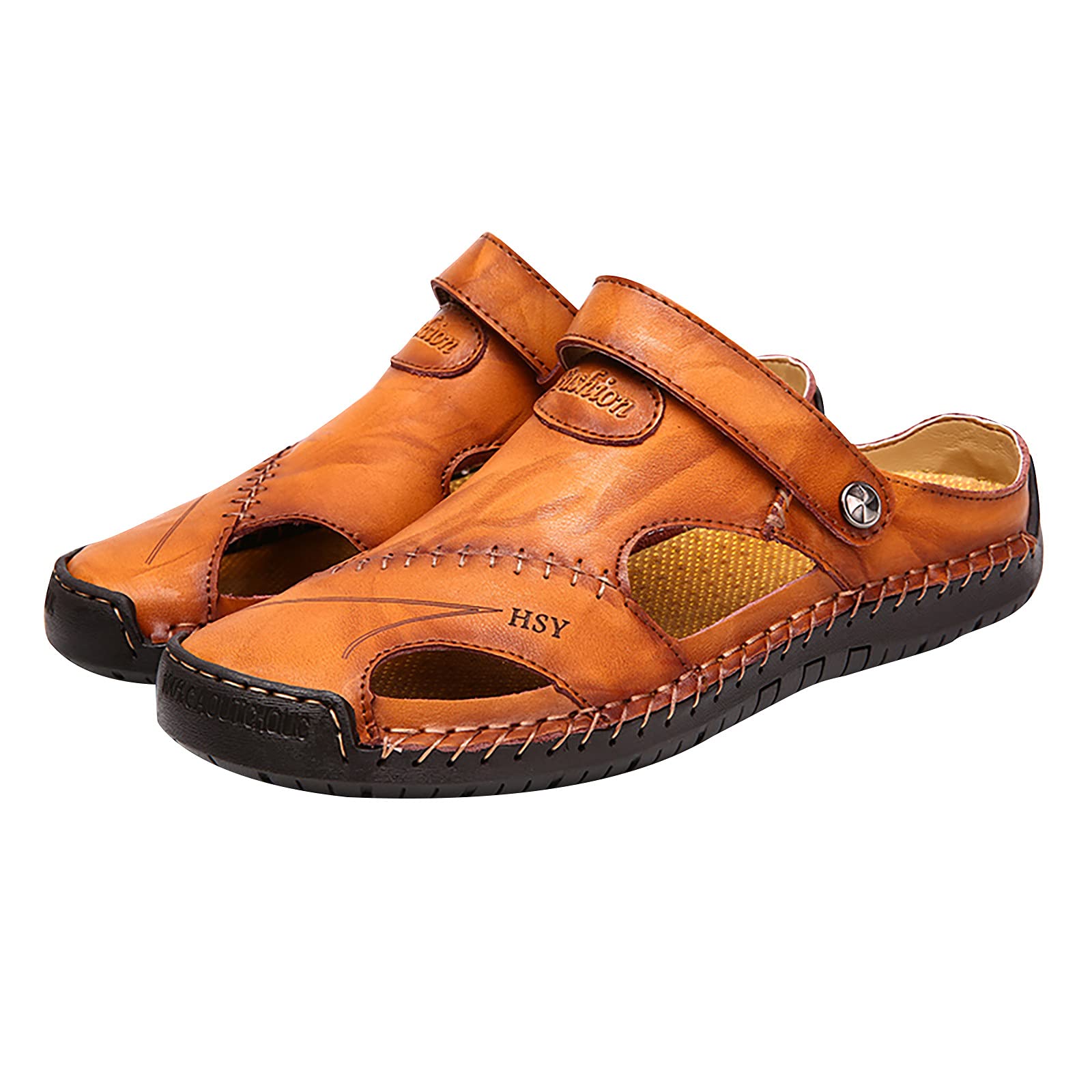 Generisch Sandaletten Damen Flach Elegant Freizeitschuhe mit Fußgewölbeunterstützung Slip-On-Strandschuhe Luftig Offener Zehenbereich Strandsandalen Sandalen mit keilabsatz Sandaletten