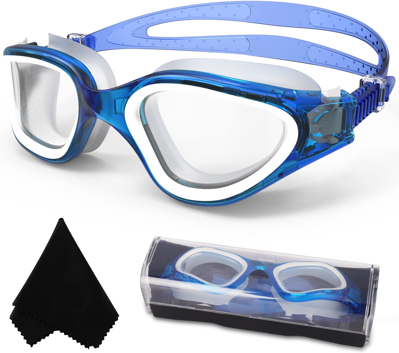 Winline Adult Swimming Goggles,Open Water Goggles Swimming Anti Fog UV Protection No Leakage Clear Vision Easy to Adjust for Adults Men Women Teenagers