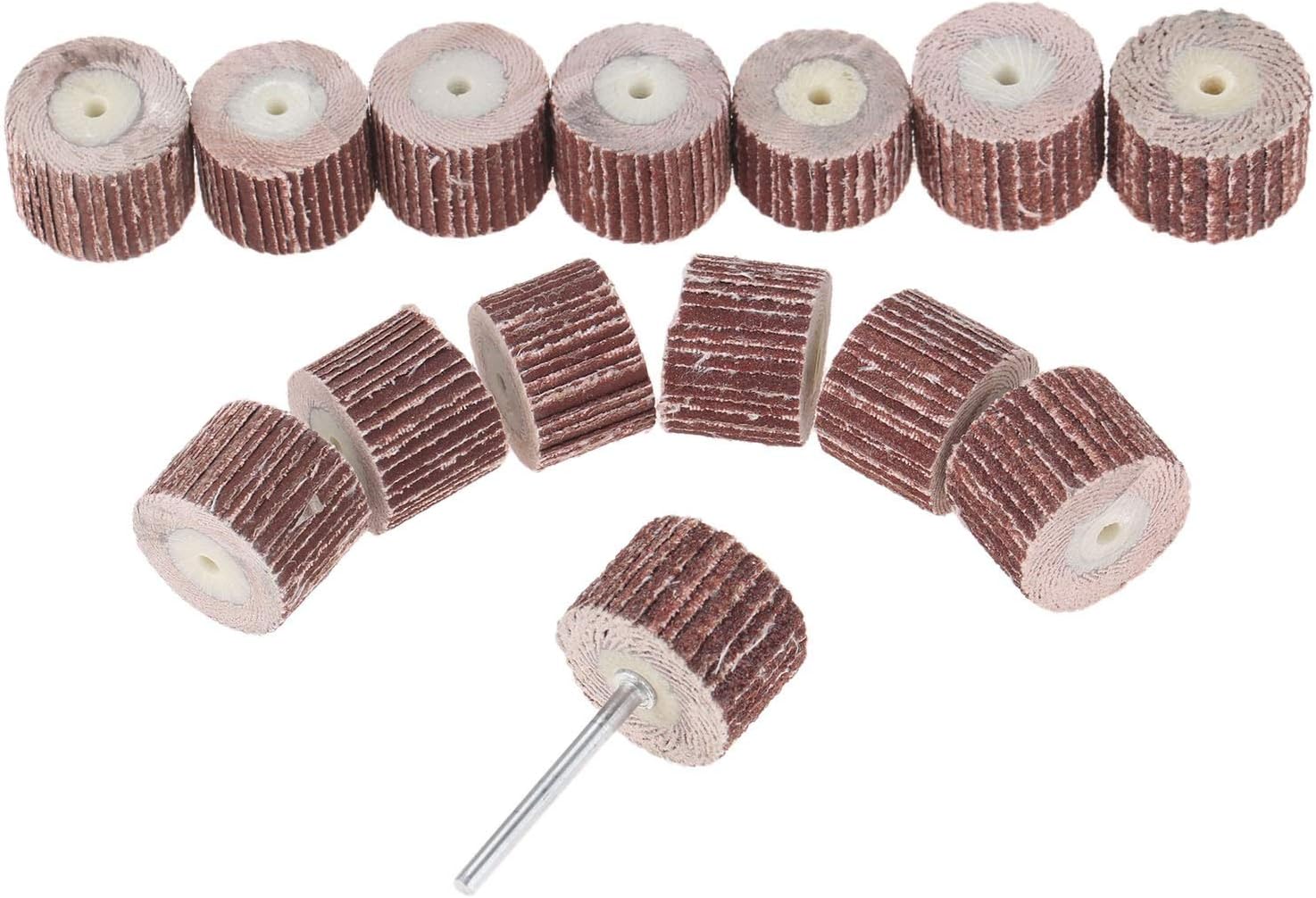 Abrasive polishing tools 10Pcs 20mm Grinding Flap Wheel Brushes for Rotary Mini Drill Polish Tool with Mandrel 3mm Shank Accessories (Grit : 320)
