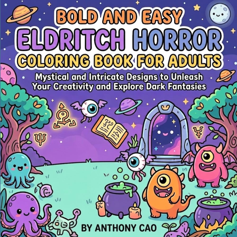 Bold and Easy Eldritch Horror Coloring Book for Adults: Mystical and Intricate Designs to Unleash Your Creativity and Explore Dark Fantasies