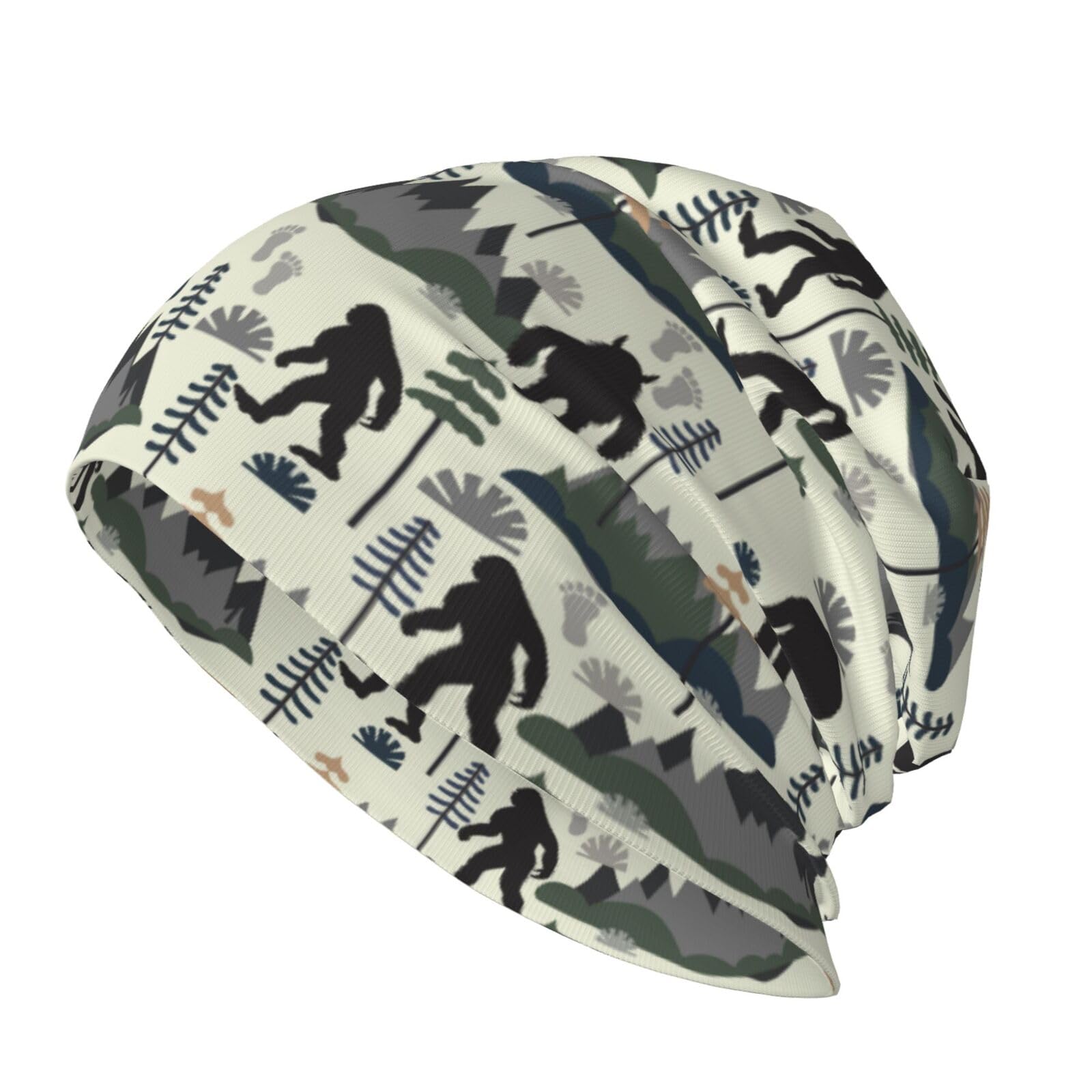 Gjlntrf Mountain Bigfoot Beanie Hat Warm Skull Cap Sasquatch hat Adult Knitted Hat Baggy Slouchy Chemo Cap for Women Men