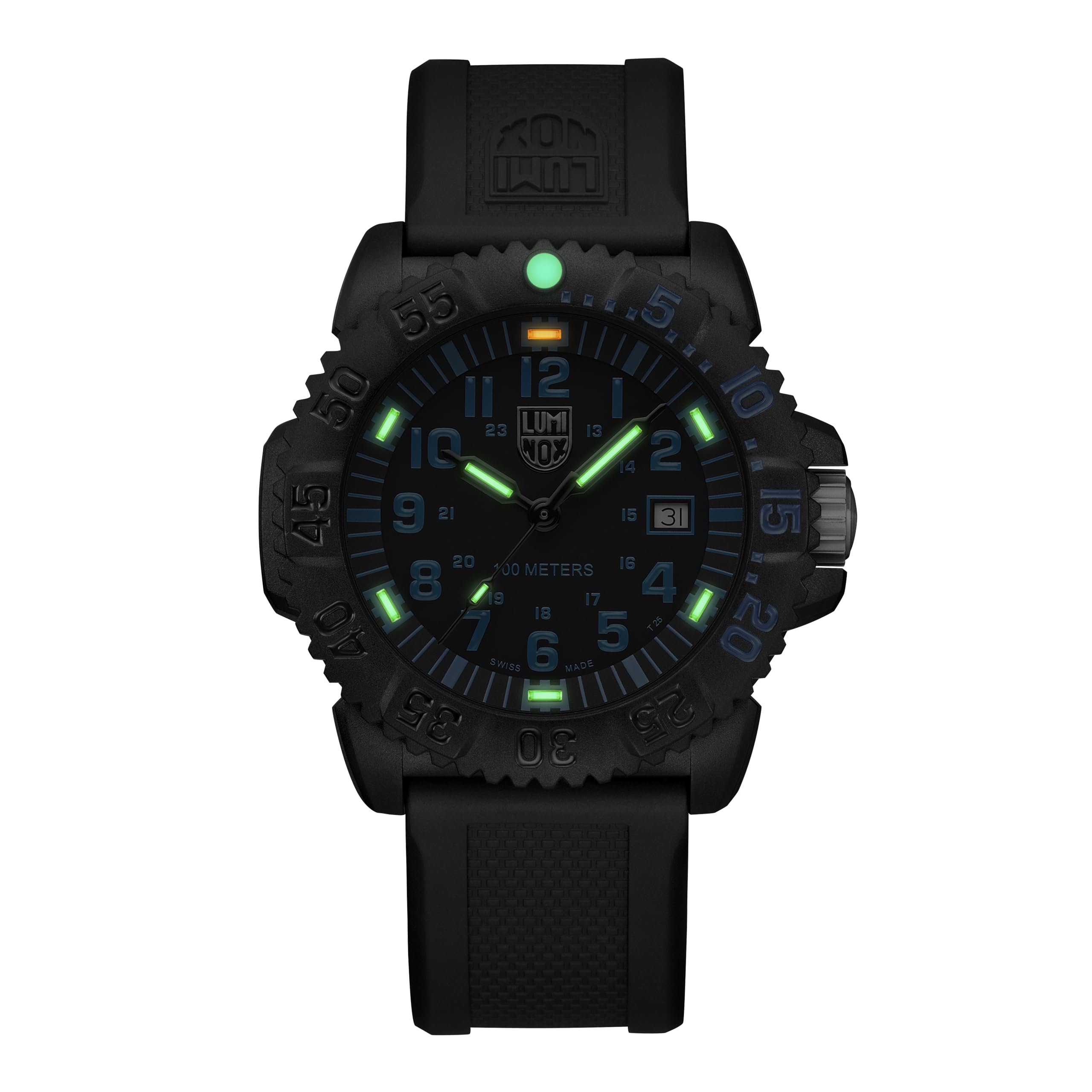 Luminox - Sea Lion 44 mm męski zegarek na rękę | SKU 2059.2 | obudowa i luneta CARBONOX | szwajcarski mechanizm kwarcowy Ronda 515 | trwała jasność 25 lat | wodoszczelność 100 m | czarna silikonowa