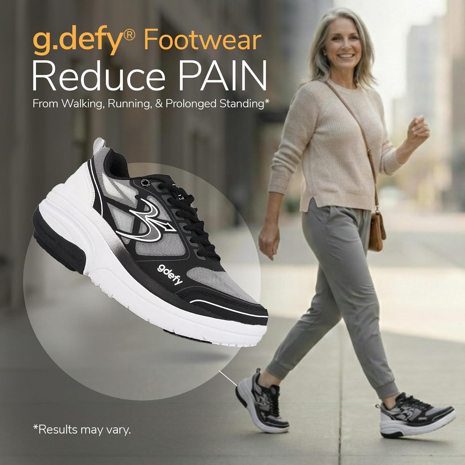 G-DEFY ION Women’s Orthopedic Walking Shoe | VersoShock Technology for Pain Associated with Prolonged Standing or Walking | Arch Support | Diabetic Shoes | Wide Shoes | Free Custom Orthotic - Image 4