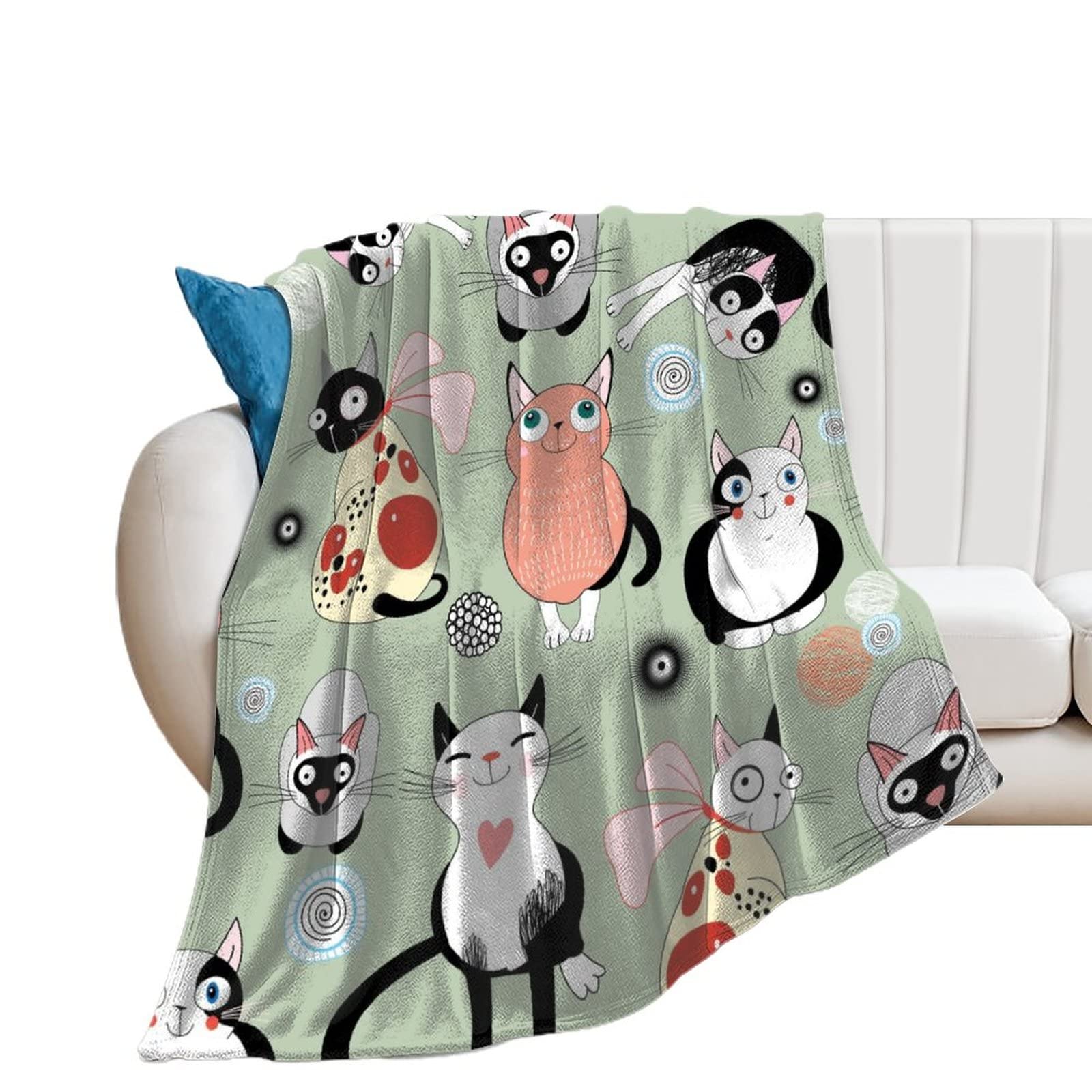 Plaid canapé chat contre le froid : flanelle douce 100x130