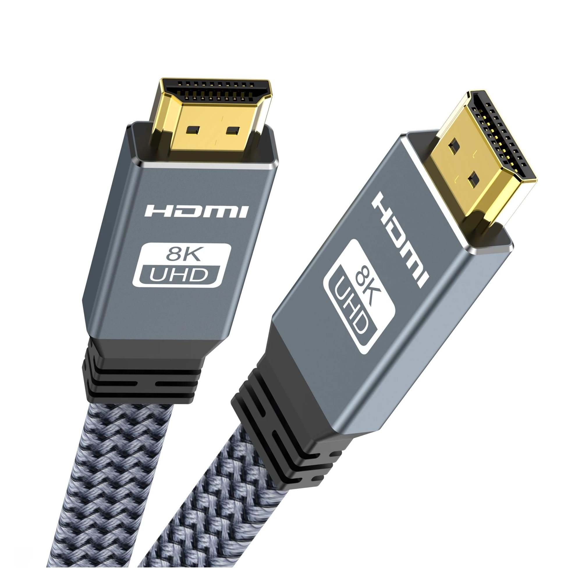 Câble Tressé HDMI 2.1 Plat 8K À 60 Hz 4K À 120 Hz 144 Hz, Haute Vitesse De 48 Gbit/s, 3D EARC HDCP 2.2 Et 2.3 Pris En Charge(6.6FT-2M-78.7inch)