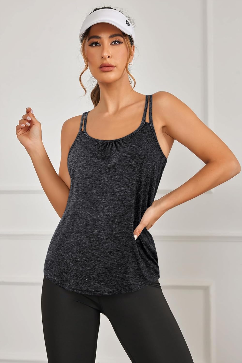 BLEVONH Women's Workout Tank Tops Racerback Loose Fit Yoga Shirts Scoop Neck Sleeveless Running Gym Tank Top - Image 3