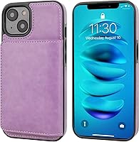 Vista 3 de KIHUWEY Funda compatible con iPhone 14 Plus con tarjetero de cuero de primera calidad, cierre magnético oculto, duradero, a prueba de golpes