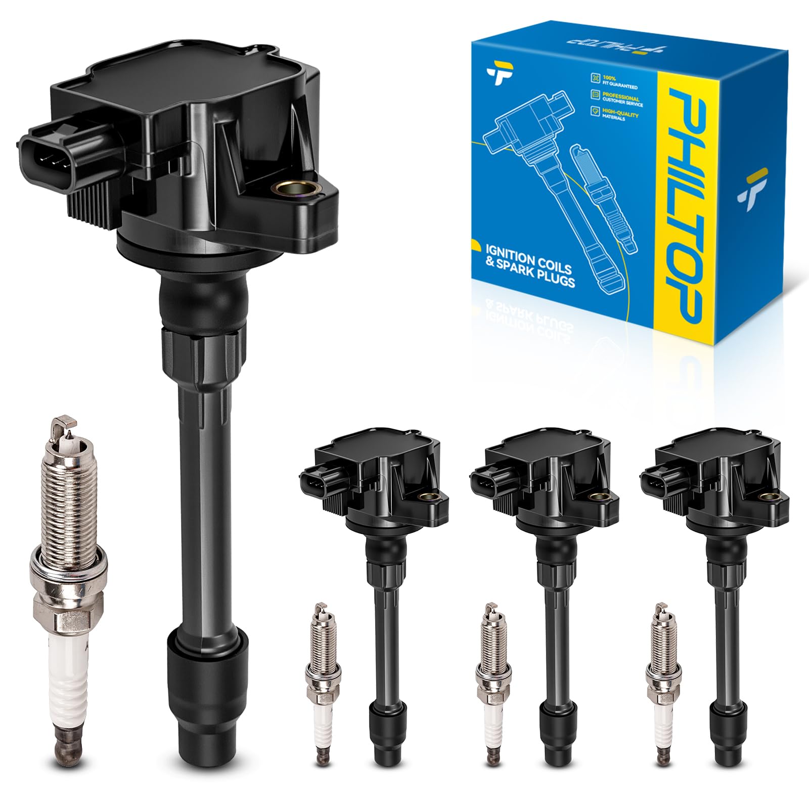 PHILTOP UF781 Ignition Coil Pack and Spark Plug Kit Fit for Honda CR-V