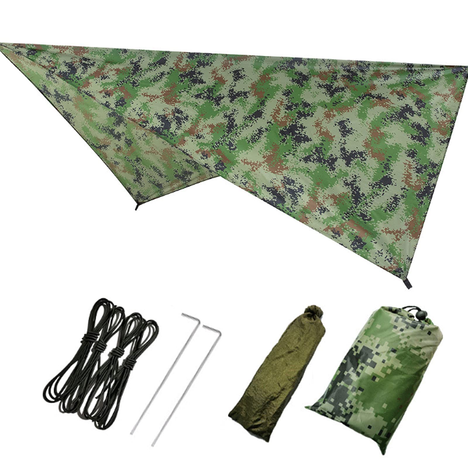 Ultraleichte Wasserdicht Ripstop Camping Tarp, Winddichter Anti-UV Ultraleicht Tragbare, Tragbarer Multifunktionaler Zelt-fußabdruck für Camping, Wandern, Strandstrand