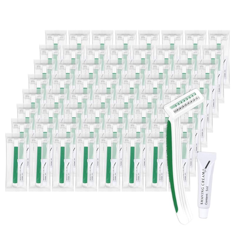 Aparelhos de barbear descartáveis Lilingsty, verde e branco, pacote com 60