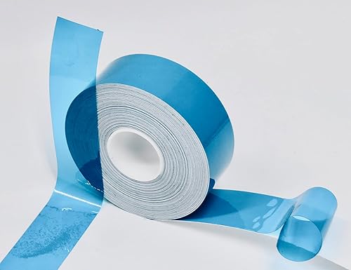 Cinta transparente de color con adhesivo (azul claro, 34 pulgadas x 50 pies)