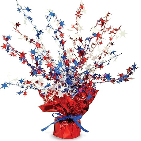 USA Patriotic Star Gleam ’N Burst Centerpiece for Unforgettable 4th of July Gatherings
