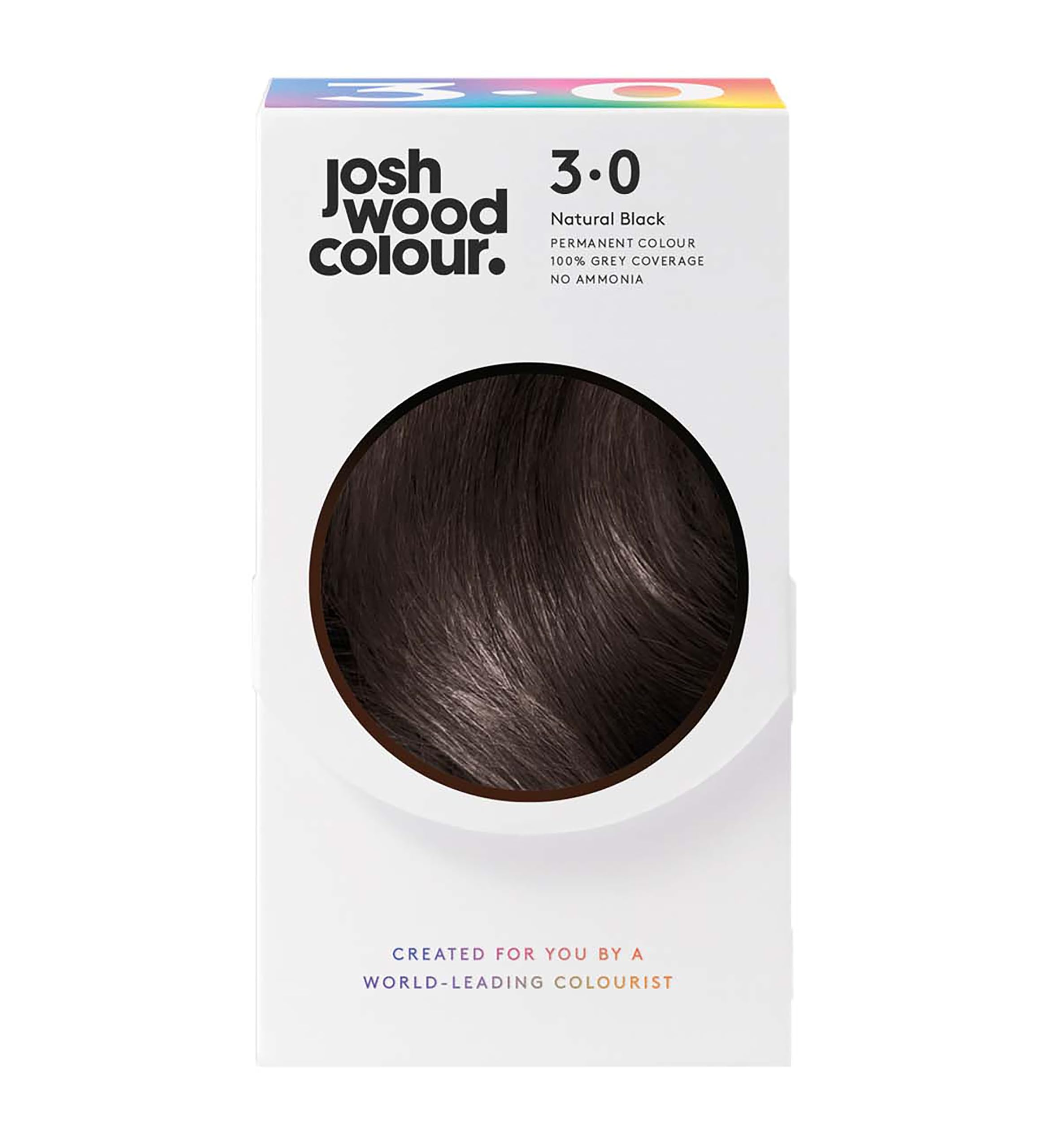 Josh Wood Colour Permanent 3.0 (Black) Celebrity-approved ammonia-free hair dye - Leaves hair super shiny and hydrated with 100% grey coverage - Natural and Vegan
