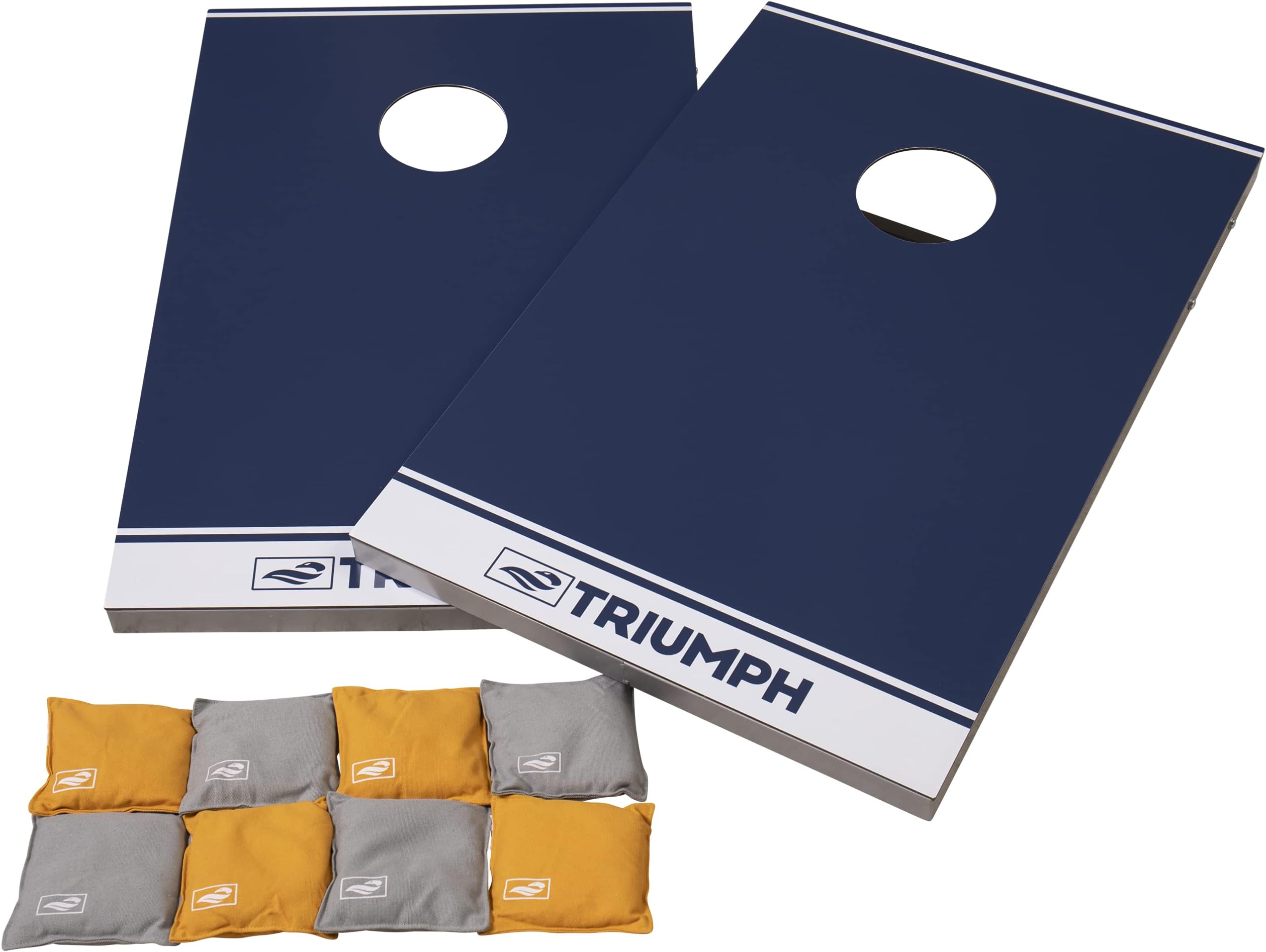 Triumph All-Weather Aluminum 2x3 Cornhole Set - Includes 2 Boards, 8 Cornhole Bags, and Travel Case,Blue