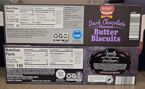 Miniatura 2 de German Milk & Dark Combo Galletas de mantequilla cubiertas de chocolate, cajas de 4.4 onzas (paquete de 2)
