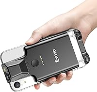 Vista 1 de Eyoyo Escáner de código de barras de teléfono con clip trasero Bluetooth, lector de código de barras inalámbrico QR 1D 2D con batería recargable