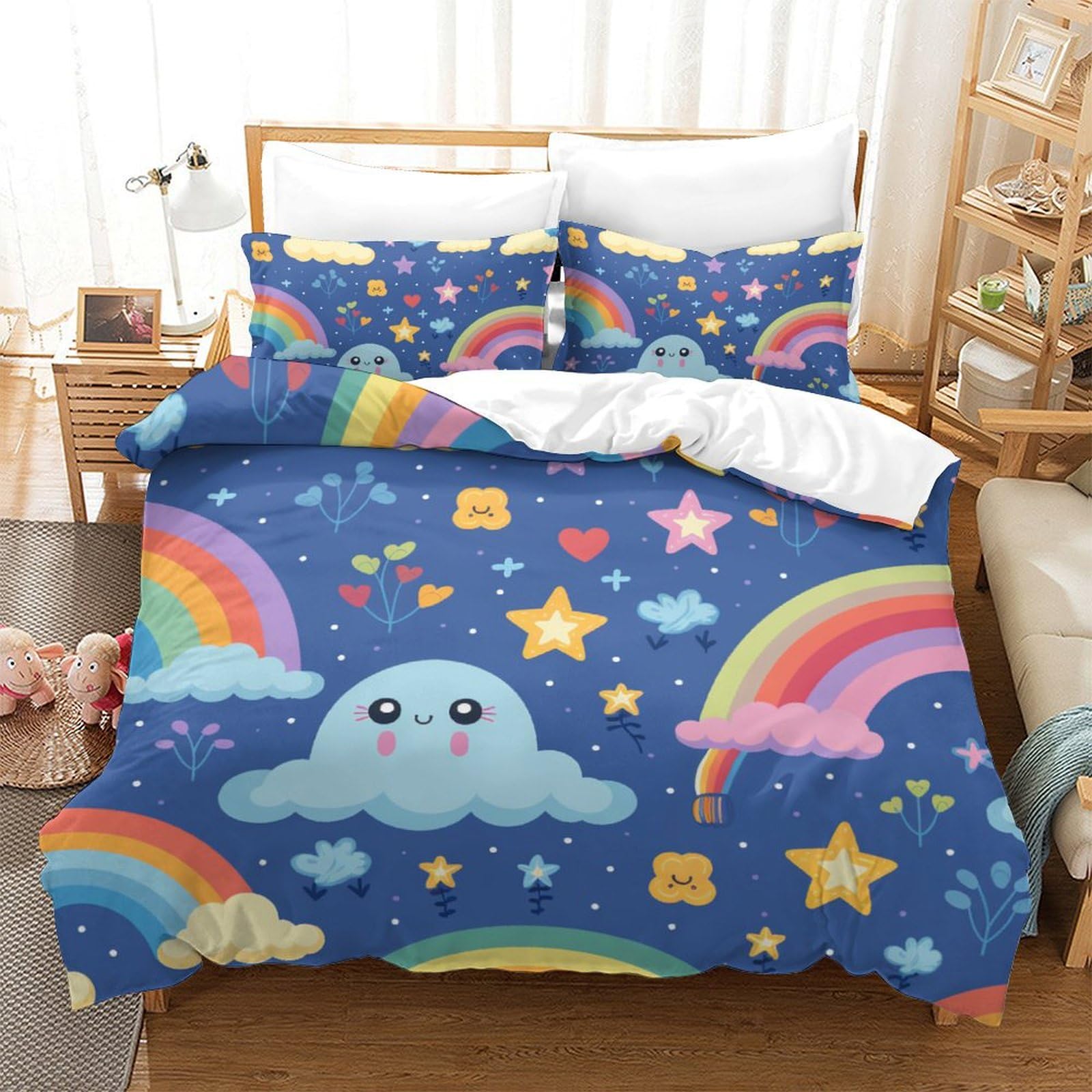 Housse de couette douce de qualité supérieure Le Rainbow avec fermeture éclair pratique