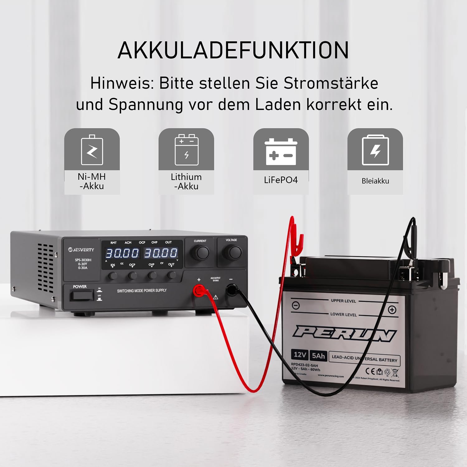 Labornetzteil, Jesverty DC-Netzteil Variabel, 0–30V 0–30A 900W Schaltnetzteil mit Encoder-Knopf, Ausgangs-EIN/Aus-Schalter, 4‑stelliger LED-Anzeige, OVP & OCP, Zusatzausgangsanschluss – SPS‑3030H