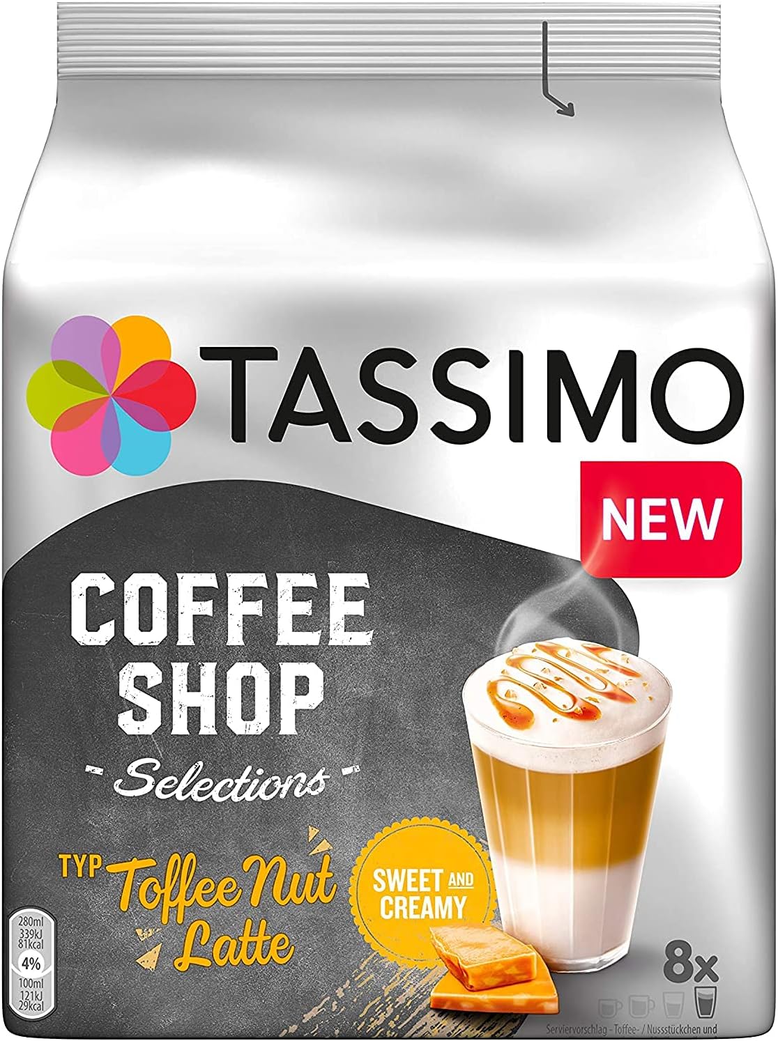 New Toffee Nut Latte By Tassimo 8 x T-Discs