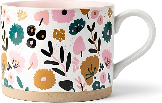 15oz Ceramic Coffee Mug, Autumn Meadow Floral Cup | French garden floral mug for coffee, tea & cocoa; gift-ready ceramic cup, dishwasher safe, heat resistant