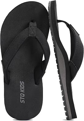 STQ KIDS Flip Flops for Boys Girls with Arch Support Kids Beach Sandals Non-Slip Fashion Youth Summer Pool Sandal Outdoor Intdoor Swim Bath Shower Shoes