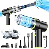 KMM Handheld Car Vacuum Portable Cordless 12000PA, 2 in 1 Handheld Vacuum Cleaner and Air Duster with Multi-Nozzles and LED Light, Mini Hand Held Vacuum Rechargeable for Home, Car, Office, Pet Hair