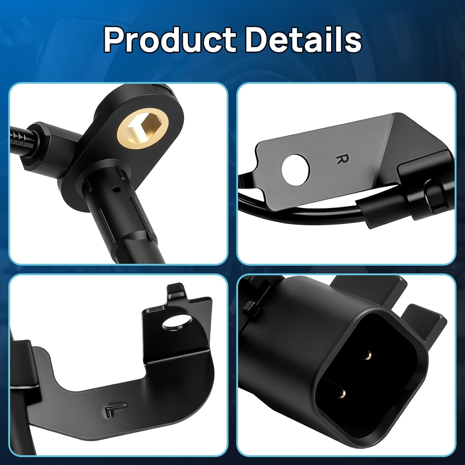 ABS Wheel Speed Sensor Front Left Right Fits for 2007-2016 Jeep Patriot Compass 2.0 2.4, 2007-2012 Dodge Caliber, 2008 2009 2010 2011 2012 2013 2014 2015 2016, Driver/Passenger, 5105573AB 5105572AA