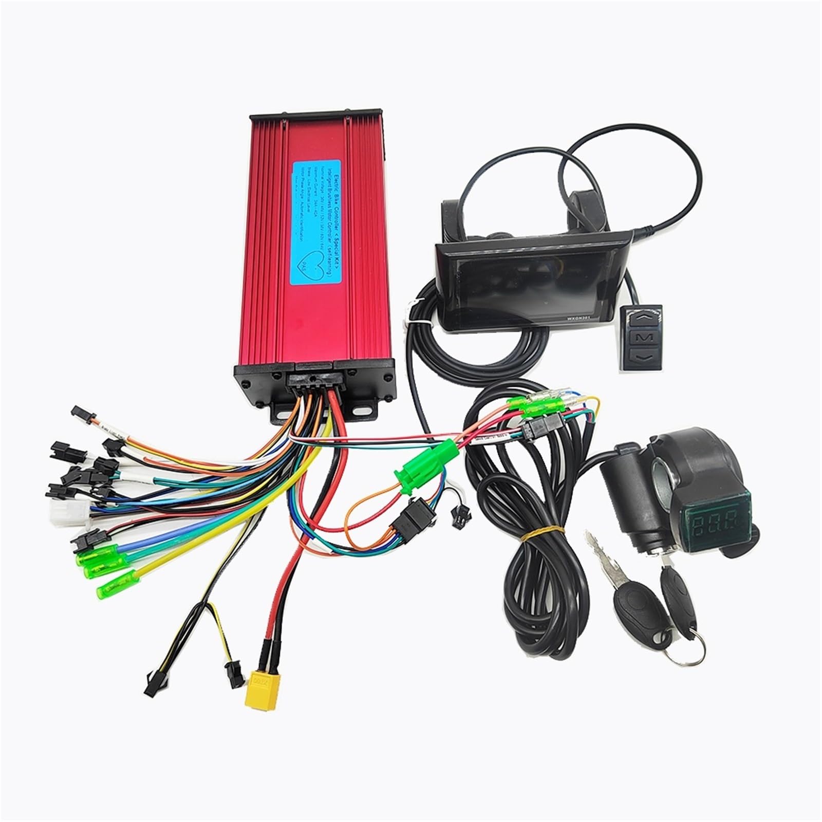 Sterownik bezszczotkowy do roweru elektrycznego/skutera elektrycznego 36 V, 48 V, 60 V, 1000 W, 1200 W, 1500 W, 40 A, z wyświetlaczem i przepustnicą (zestaw 36 V-60 V 34-40 A B)