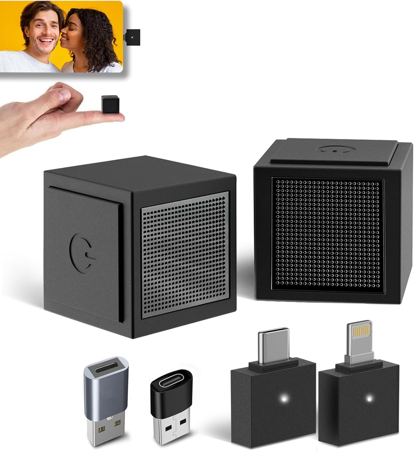 Wireless Lavalier Microphone for iPhone, ipad, Android – Noise Canceling Mini Lapel Mic, Hi-Fi Audio for Video Recording, Live Streaming, YouTube, Vlog, Facebook, TikTok, Podcasting, Black