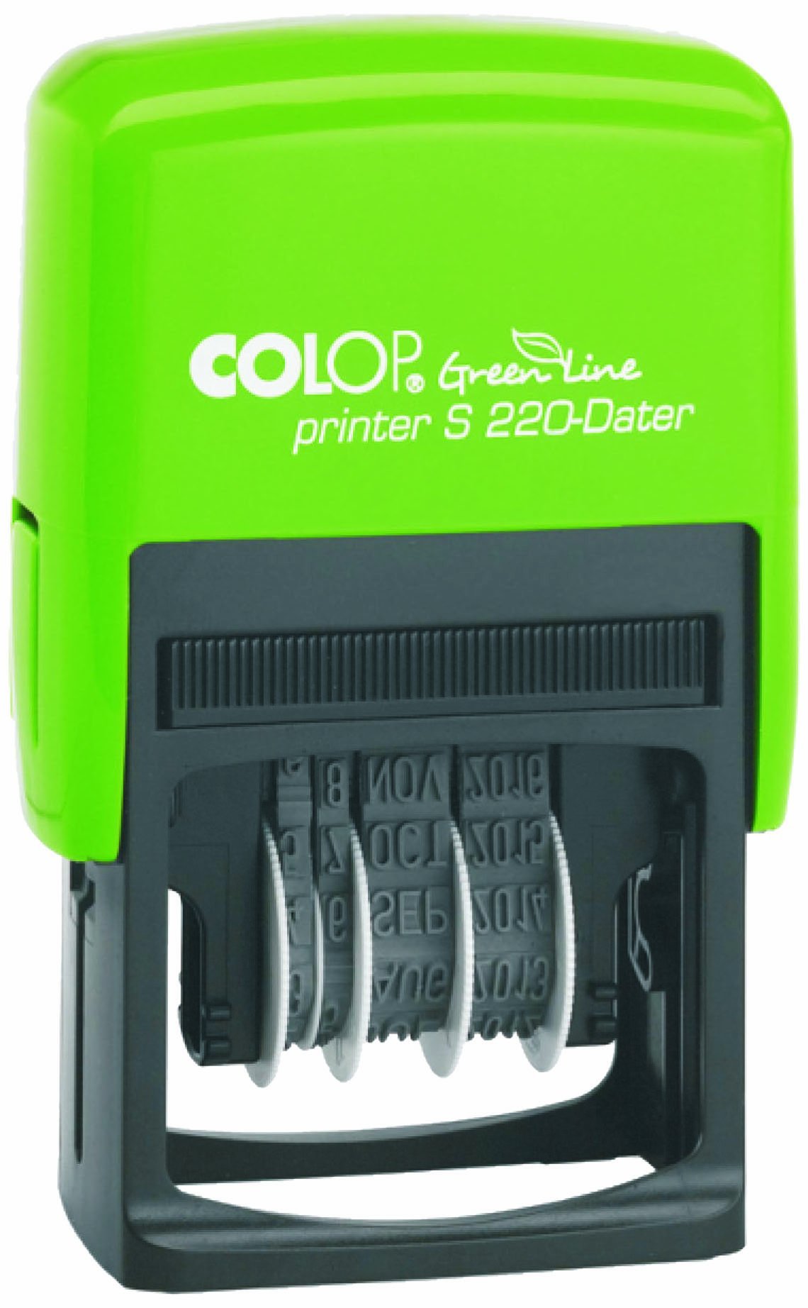 Colop Green/Black S220 Line Date Stamp 12 Years Self-Inking Imprint 22X4mm Ref 15520050