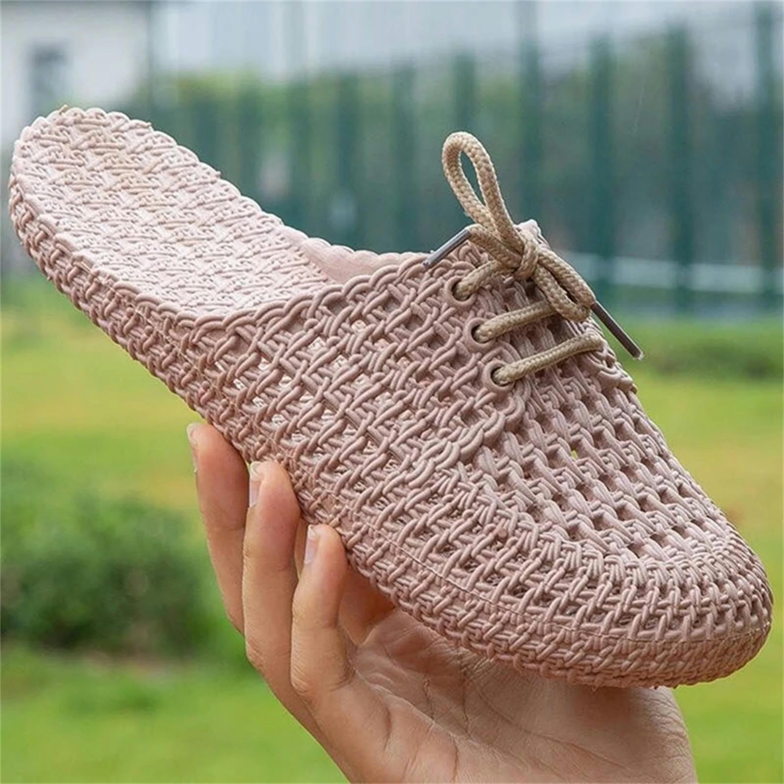 Sandali Donna estive Donne Scivolano Scarpe Piatta A Maglia Slingback Sandalo Sandalo Ladies Slip Flip Flip per Esterni-cachi-39