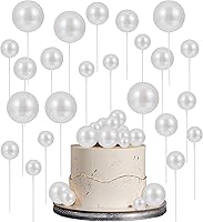Vista 15 de 30 piezas de bolas de purpurina para tarta, mini globos, decoración de tarta, bolas de espuma, decoración de tarta de bricolaje, bolas de pastel