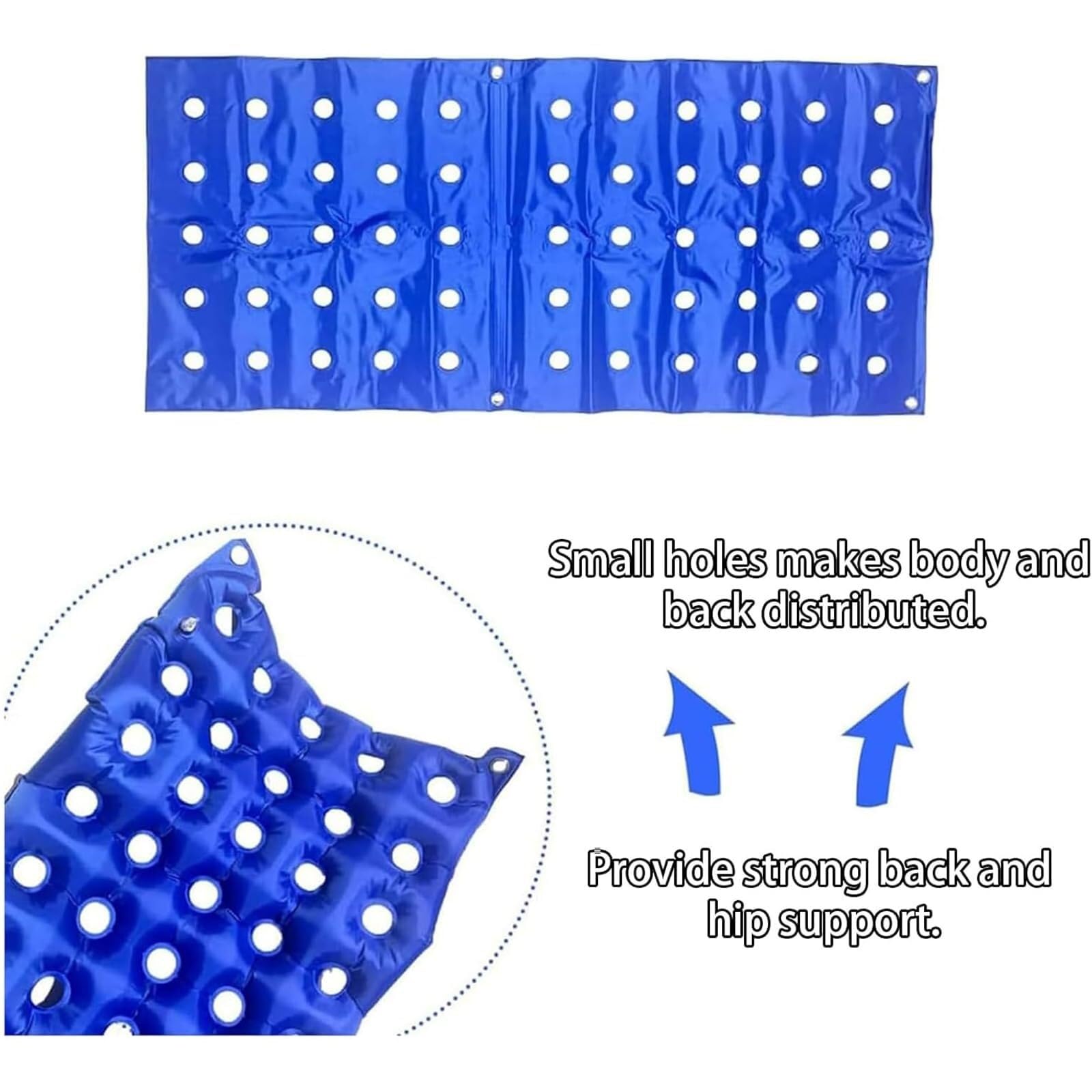 Materasso a pressione alternata con pompa elettrica, materasso ad aria anti-decubito con 55 prese d'aria, cuscinetto a pressione pieghevole gonfiabile in PVC, per anziani e disabili, prevenzione del